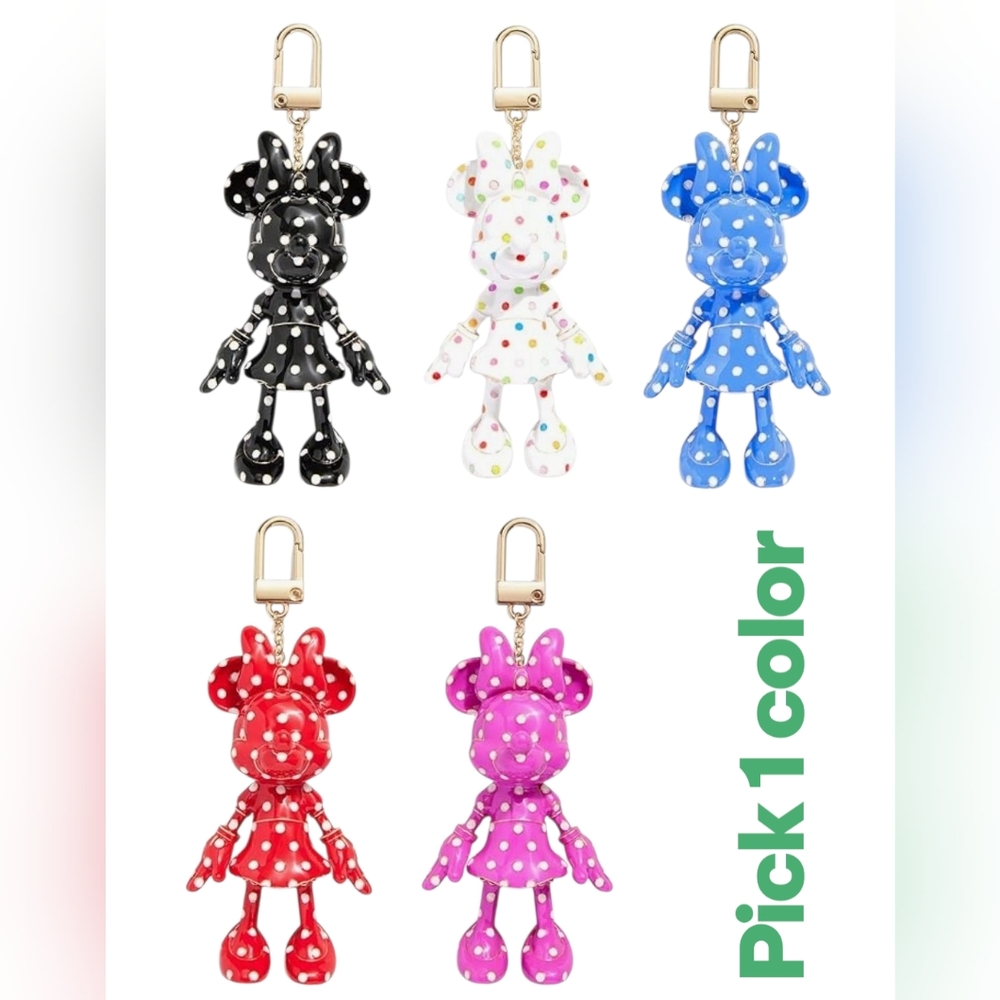 👉✨BaubleBar x Disney Minnie Mouse Polka Dot Bag Charm new choose ONE COLOR